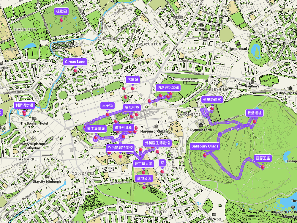 Multi-Themed Travel Routes in Edinburgh