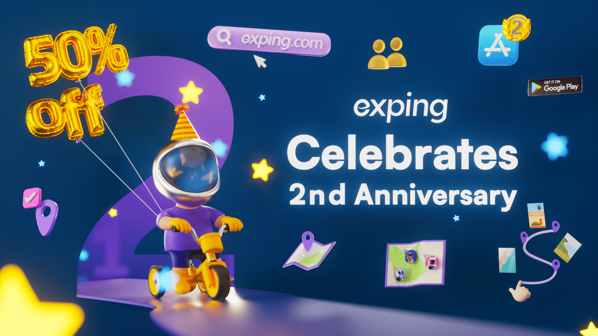 exping’s 2nd Anniversary: Explore, Experience, Express with Map