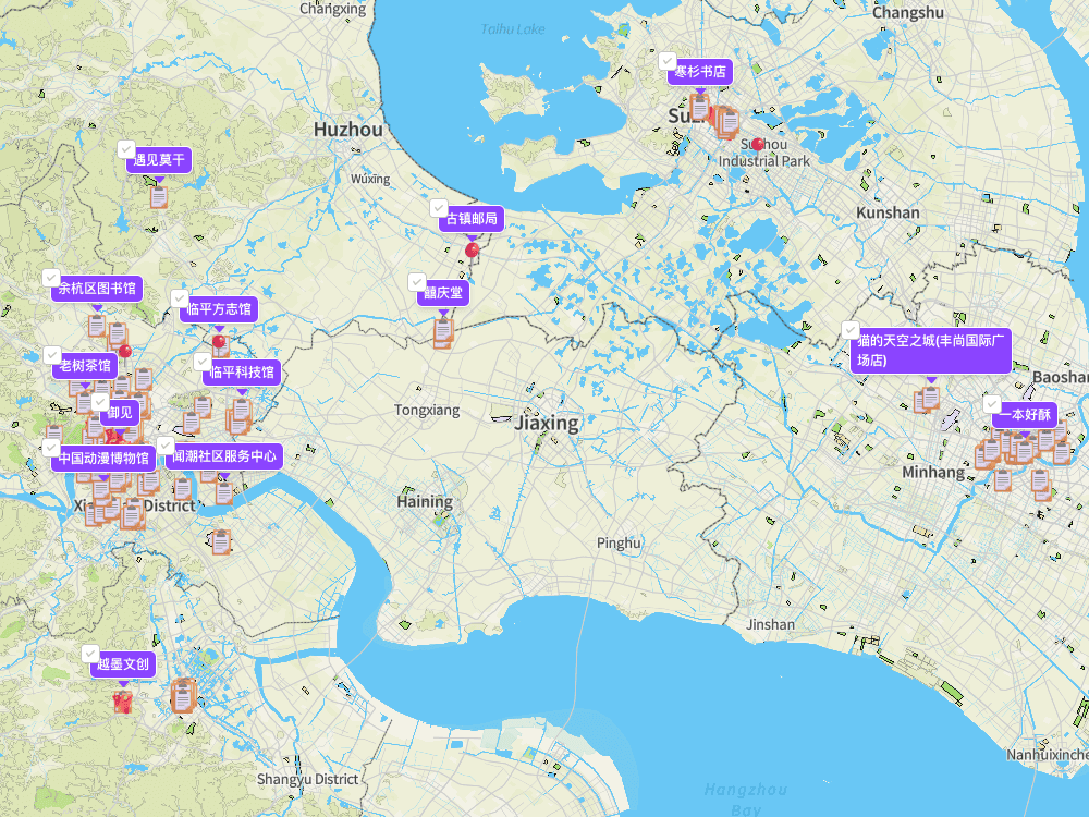 盖章地图—苏州，杭州，扬州，武汉